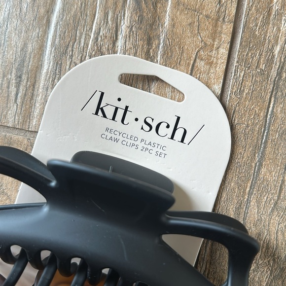 Kitsch Jumbo Classic hair claw clips black & tort 2pc NWT - Picture 2 of 3